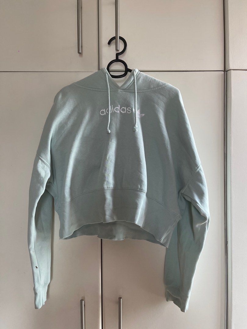 Adidas cropped hoodie mint online