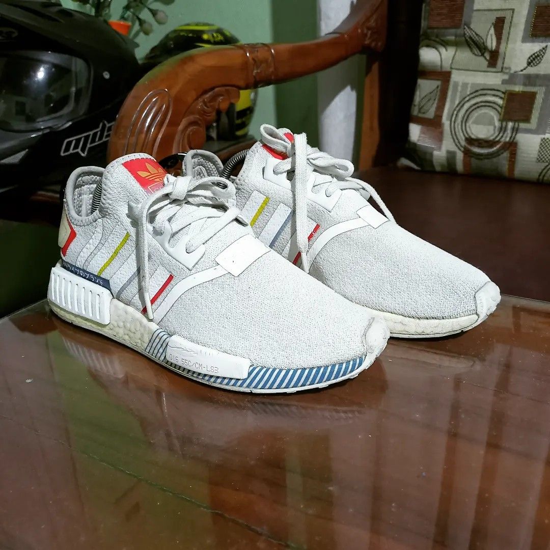 Adidas NMD R1 Olympics White, Fesyen Pria, Sepatu , Sneakers di Carousell