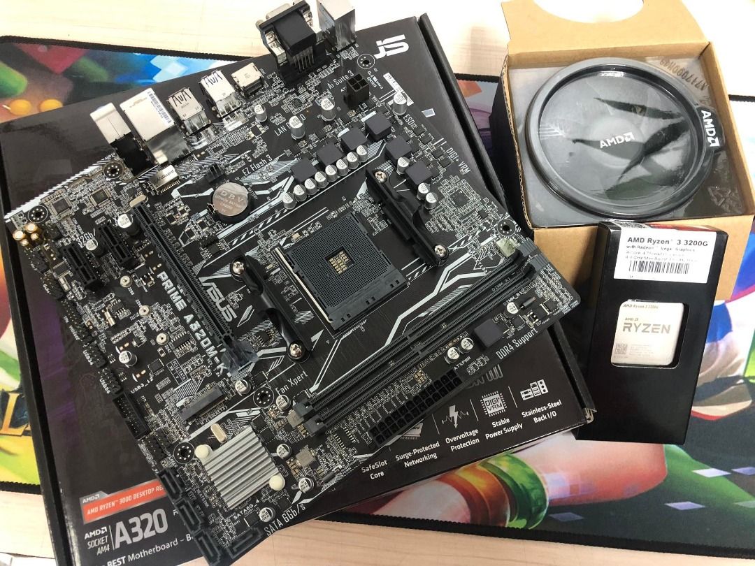 AMD RYZEN 3 3200g BUNDEL with ASUS A320m MOTHERBOARD, Computers & Tech