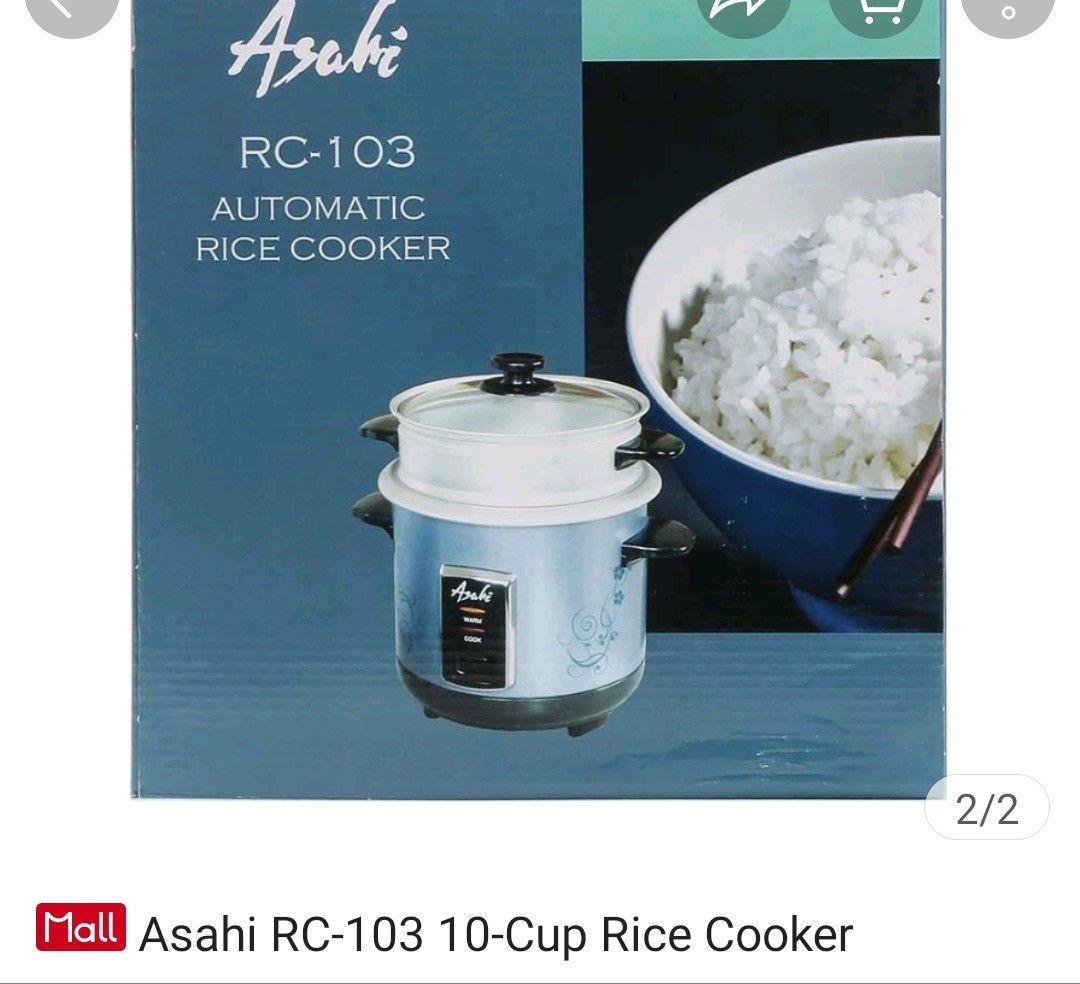 Asahi rice cooker 10 cups, TV & Home Appliances, Kitchen Appliances