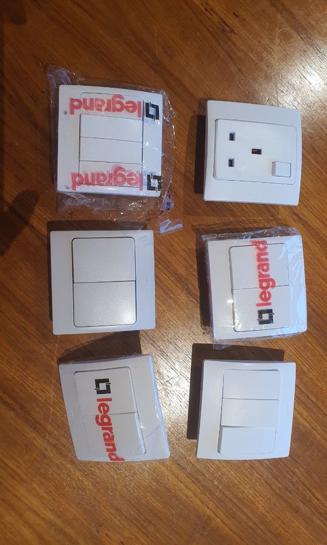 Assorted Legrand wall switches and plug, TV & Home Appliances