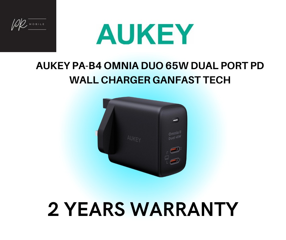 Aukey PA-B4 Omnia Duo 65W Dual-Port PD Charger with Dynamic Detect