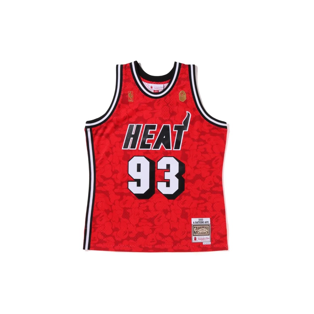 Authentic BNWT NBA x BAPE x Mitchell & Ness Miami Heat Red Jersey