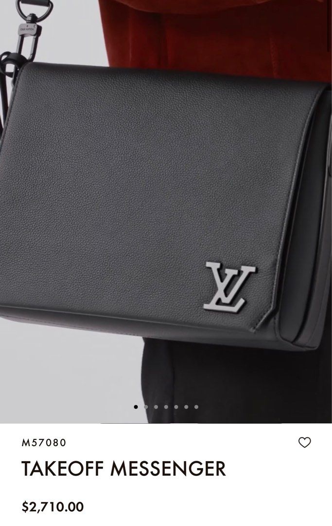 Louis Vuitton Aerogram Takeoff Messenger Bag Leather Black 220202465
