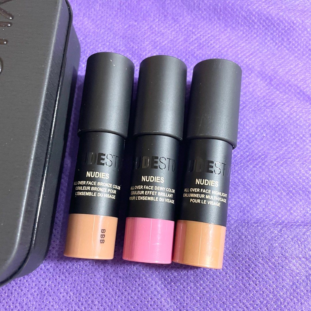 AUTHENTIC Nudestix TRIO SET all over face dewy color blush bronzer