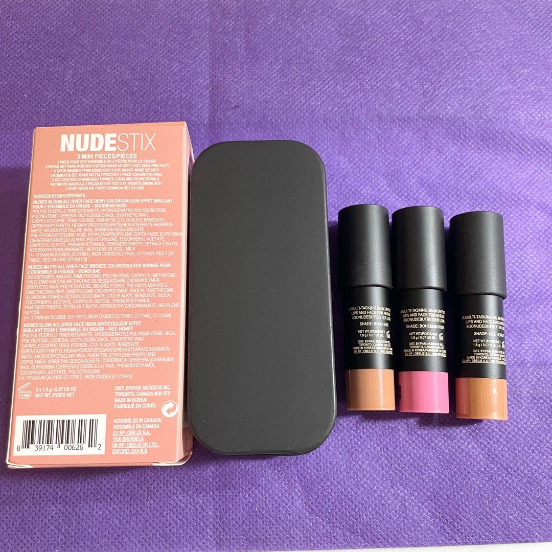 AUTHENTIC Nudestix TRIO SET all over face dewy color blush bronzer