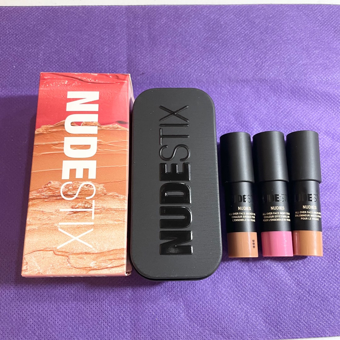 AUTHENTIC Nudestix TRIO SET all over face dewy color blush bronzer