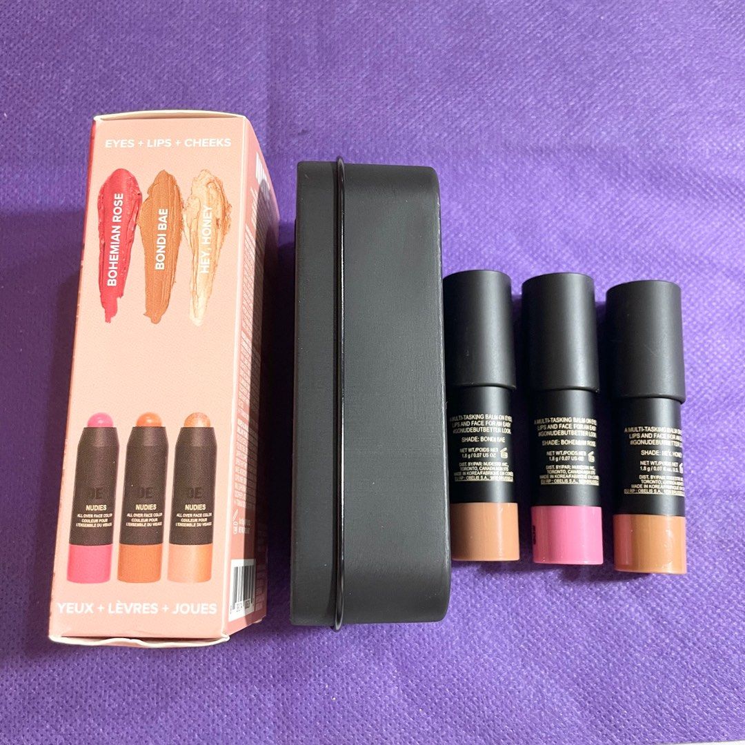 AUTHENTIC Nudestix TRIO SET all over face dewy color blush bronzer