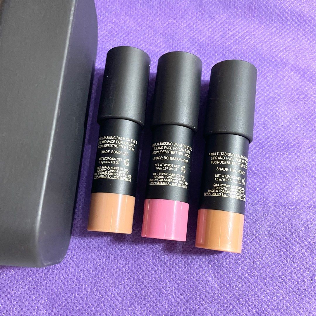 AUTHENTIC Nudestix TRIO SET all over face dewy color blush bronzer