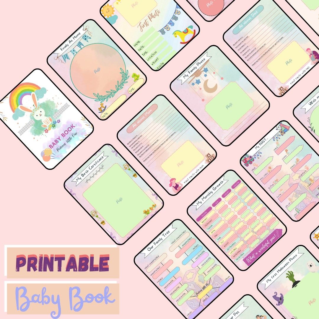 Baby Book Template Instant Download, Babies & Kids, Maternity Care on