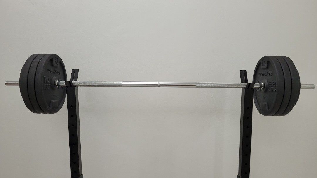 Barbell 78kg Decathlon set with squat rack Sports Equipment