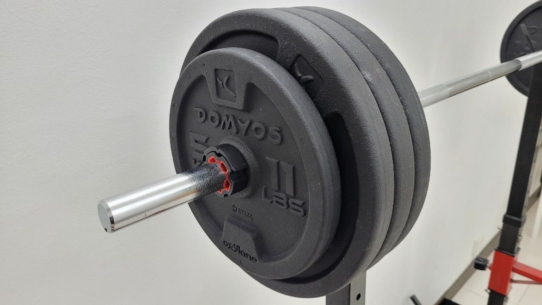 Domyos discount barbell set