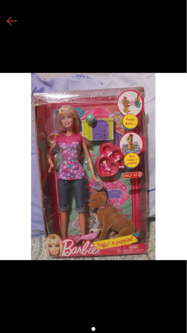Barbie Taffy & Puppies Playset - Includes Barbie, Fuzzy Dog & Puppy Accessories