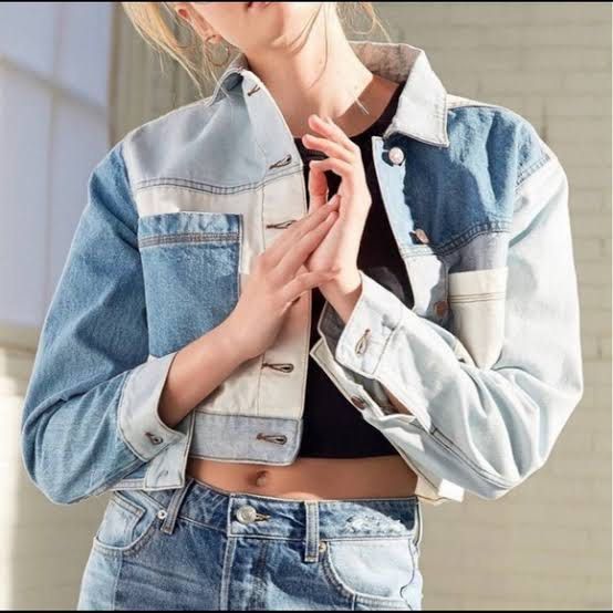 Bdg colorblocked denim outlet trucker jacket