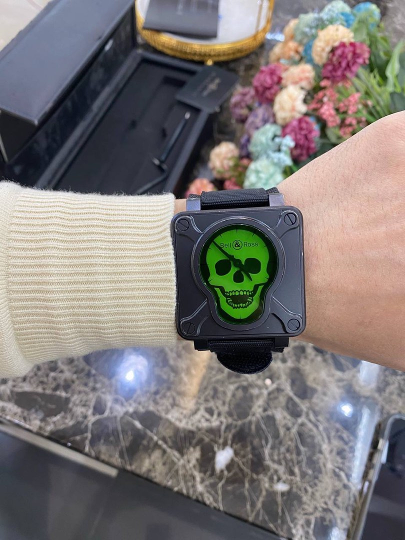BELL ROSS BR 01 92 SA AIRBORNE SKULL CROSSBONES 46MM AUTOMATIC MEN S WATCH FULL SET