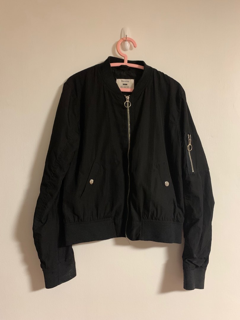Black Bershka Bomber Jacket