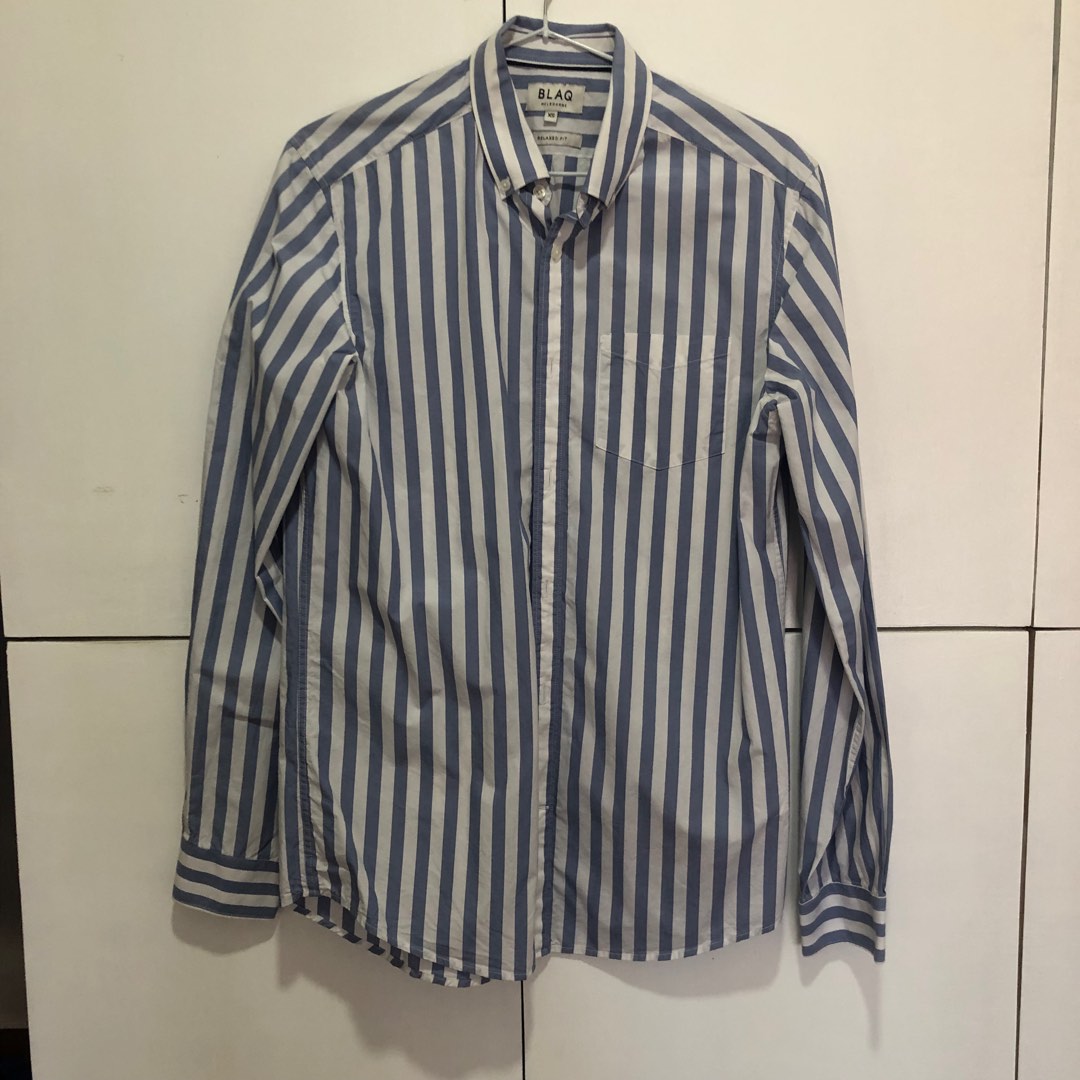 Blaq Melbourne Striped Shirt, Men's Fashion, Tops & Sets, Formal Shirts ...