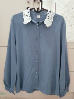 Blouse biru soft
