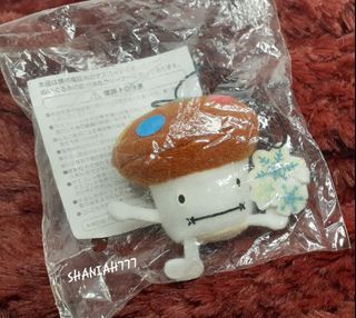 Boing! Docomodake Yukinko Docomo Mushroom Strap Mascot Plush 2" Rare Limited -JP