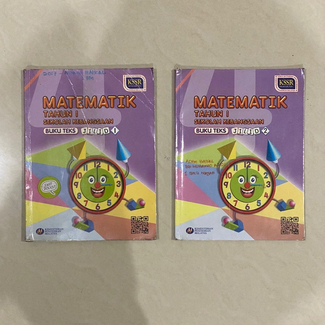 Buku Teks Matematik Jilid 1 & 2 Tahun 1, Hobbies & Toys, Books