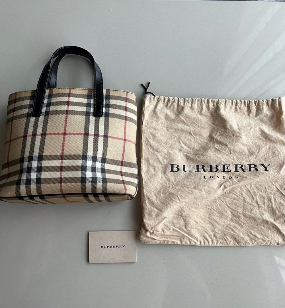 Burberry London pink plaid tote, Luxury, Bags & Wallets on Carousell