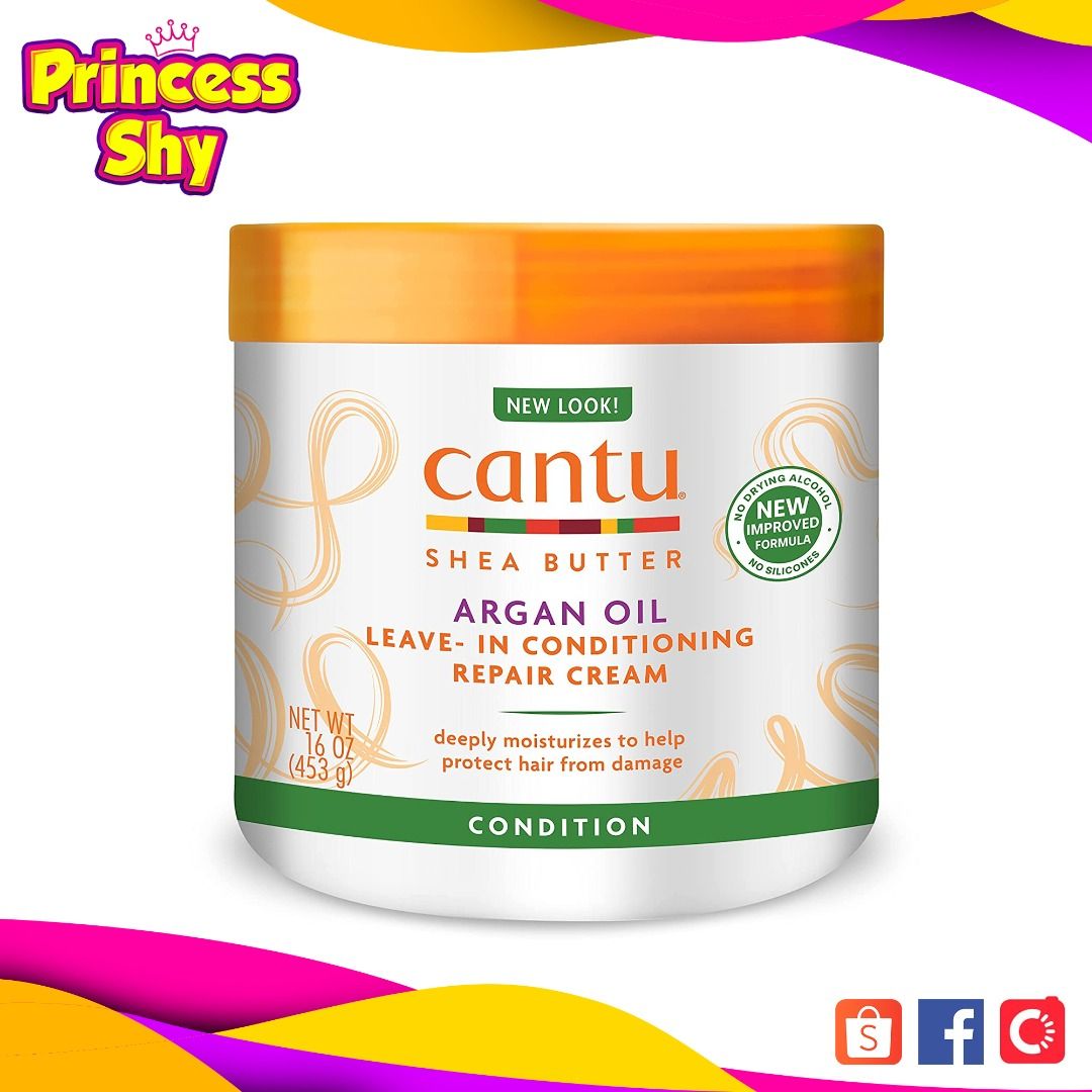 Cantu Argan Oil Leave In Conditioning Repair Cream 16 oz Beauty Personal Care Hair on Carousell