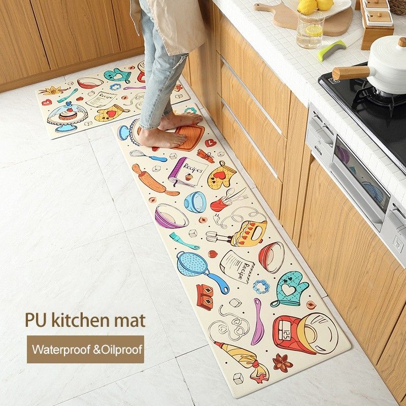 Kitchen Oil-proof Waterproof Pvc Leather Floor Mat - Carpets