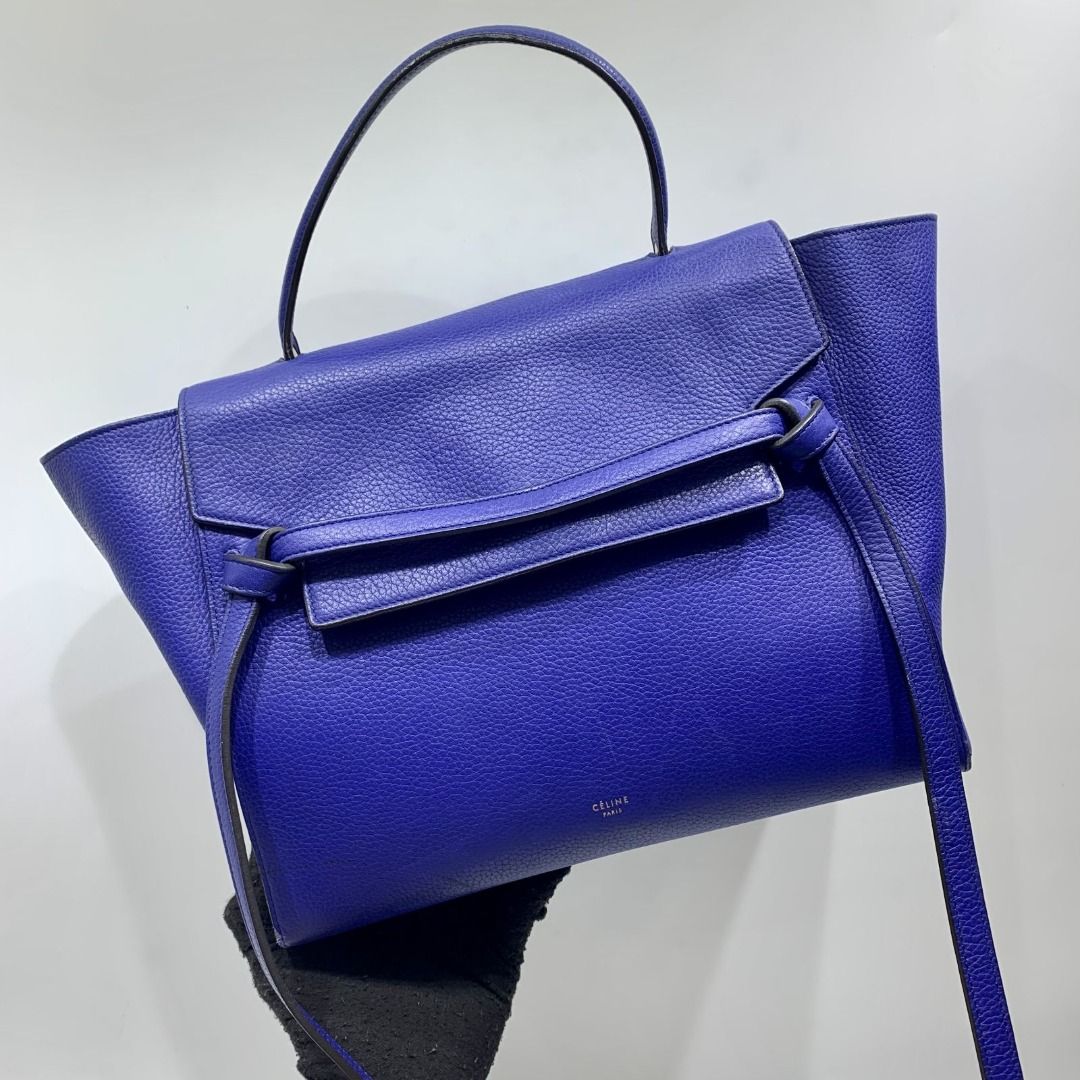 CELINE BLUE LEATHER 2 WAY SHOULDER BAG 227038148 AL