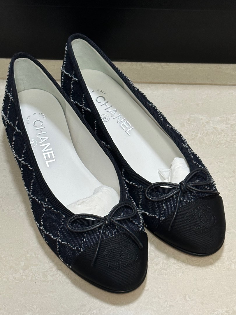 Chanel 23P Denim Ballerina Flats, Luxury, Sneakers & Footwear on