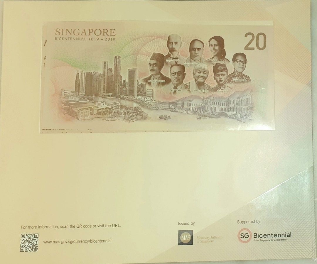 Rare $20 Singapore dollar note. It is in very good condition and is in ...