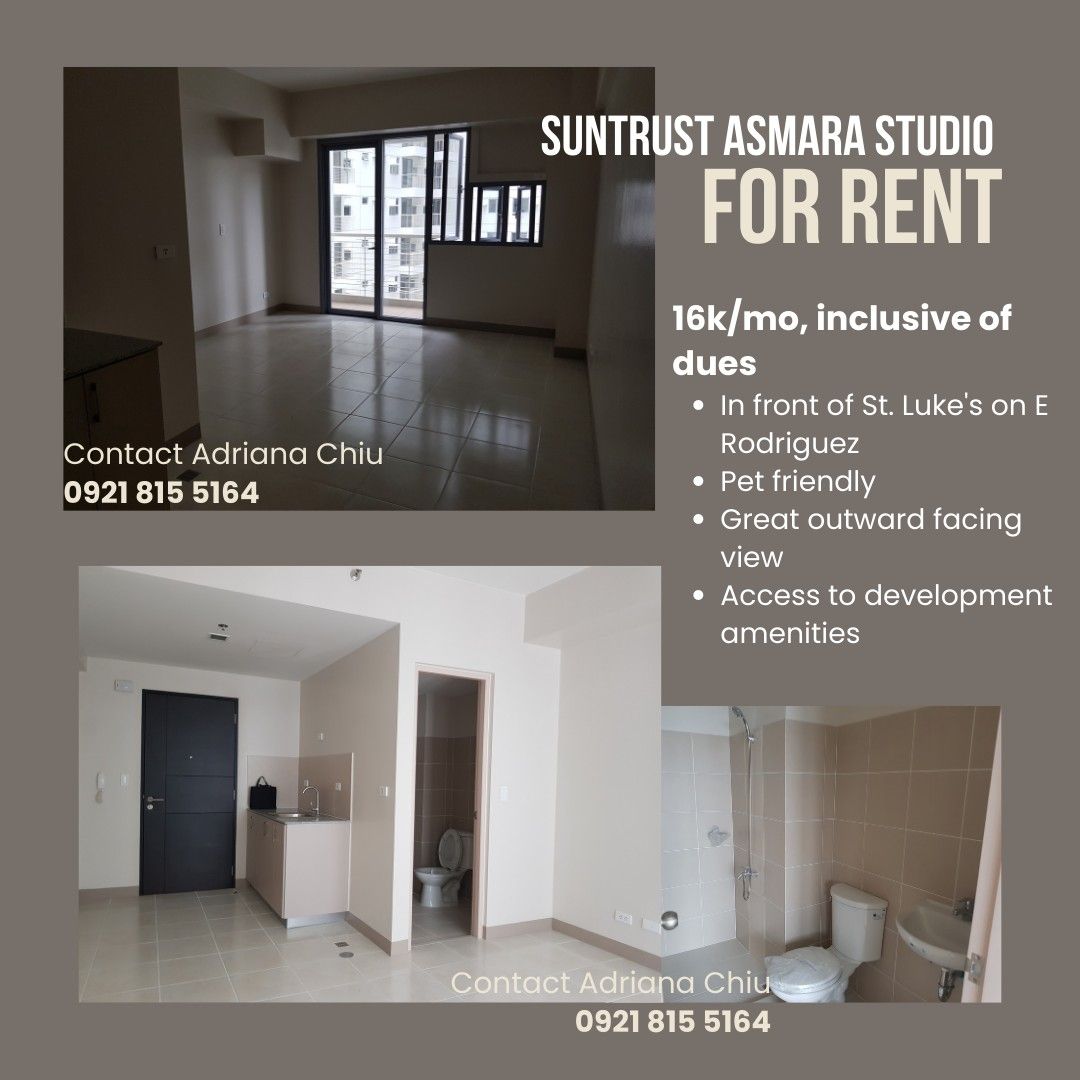 Furnished condo for rent across St. Luke's QC and Trinity College E Rodriguez, Property, Rentals