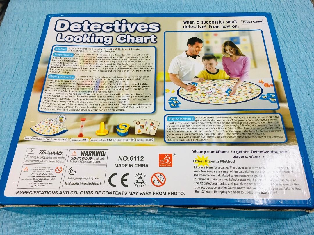 Detectives Looking Chart Board Game 