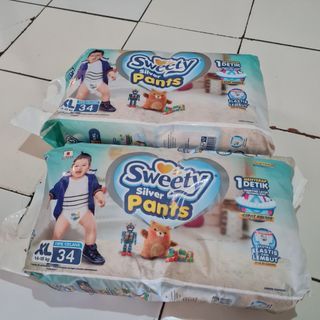 Diapers pampers popok sweety silver pants xl 34