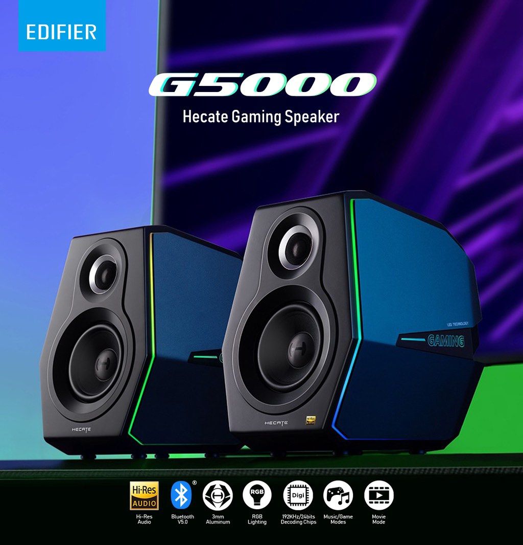 Edifier Hecate G5000 HiRes Audio RGB Gaming Speaker, Audio, Soundbars