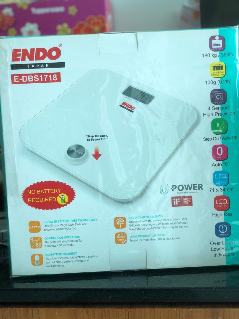 ENDO BATTERYLESS DIGITAL BODY SCALE, Health & Nutrition, Health