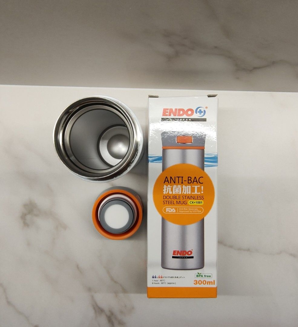 Endo Flask Japan AntiBacterial Double Stainless Steel Mug 300ml