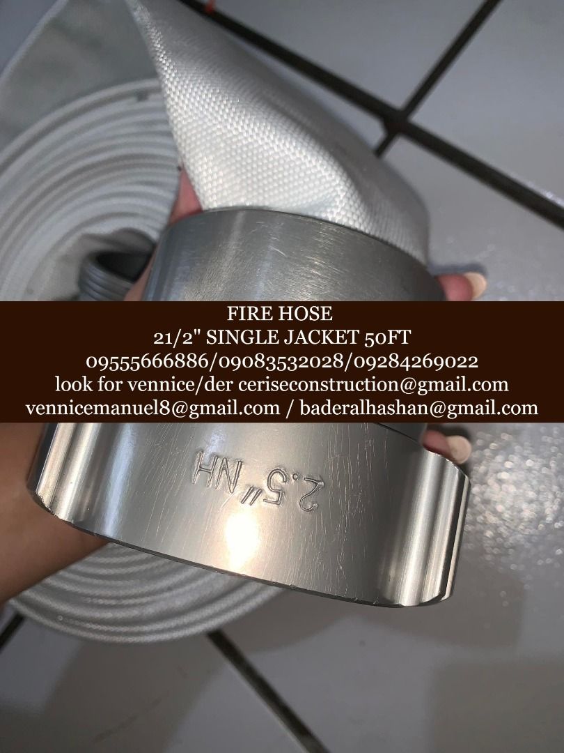 Fire hose (Category: Construction Tools & Equipment) located in Manila. Submitted by vlmhardwarevennice (Listing ID 1211717933, Image 2). Description: for inquiries contact: 0-9-5-5-5-6-6-6-8-8-6 0-9-0-8-3-5-3-2-0-2-8 0-9-2-8-4-2-6-9-0-2-2 look for vennice/der or email me at ceriseconstruction@gmail.com vennicecahello@gmail.com baderalhashan@gmail.com We also offer shipping via Lalamove, jrs, and other tracking and bus liner Office located at sta
