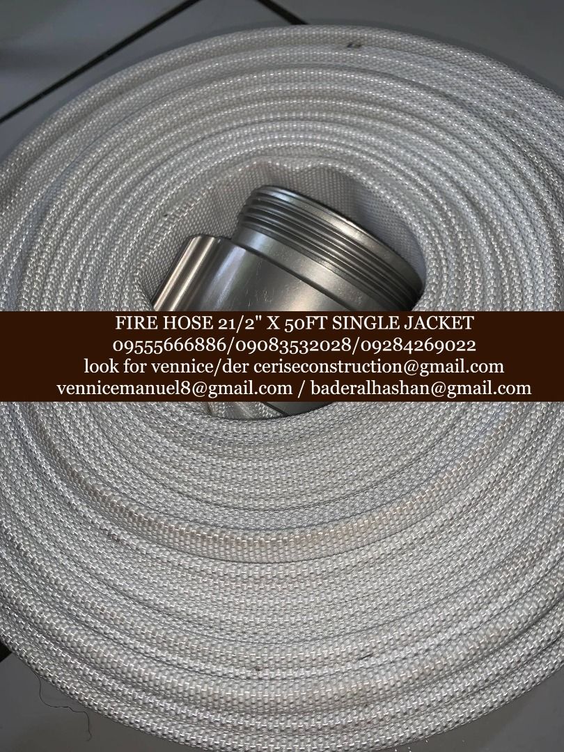 Fire hose (Category: Construction Tools & Equipment) located in Manila. Submitted by vlmhardwarevennice (Listing ID 1211717933, Image 3). Description: for inquiries contact: 0-9-5-5-5-6-6-6-8-8-6 0-9-0-8-3-5-3-2-0-2-8 0-9-2-8-4-2-6-9-0-2-2 look for vennice/der or email me at ceriseconstruction@gmail.com vennicecahello@gmail.com baderalhashan@gmail.com We also offer shipping via Lalamove, jrs, and other tracking and bus liner Office located at sta