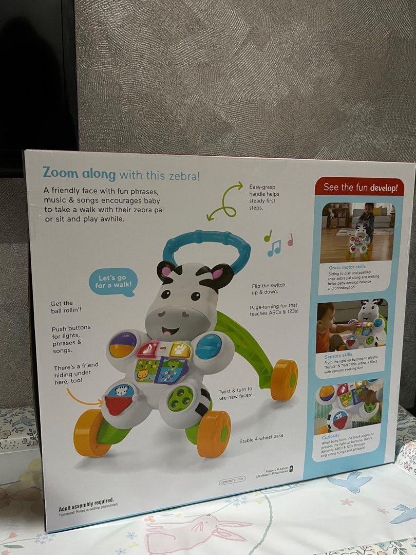 Fisher Price Zebra Walker, baby walker, push walker, Babies & Kids