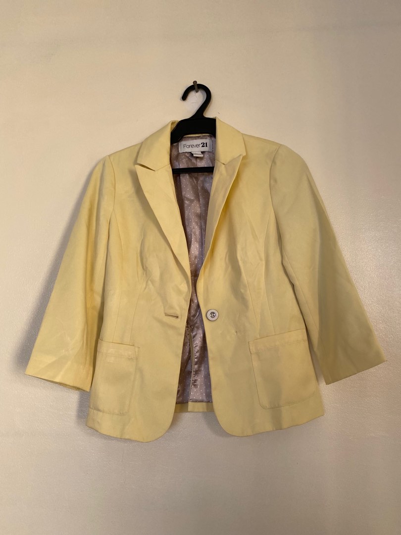 Yellow blazer forever 21 hot sale