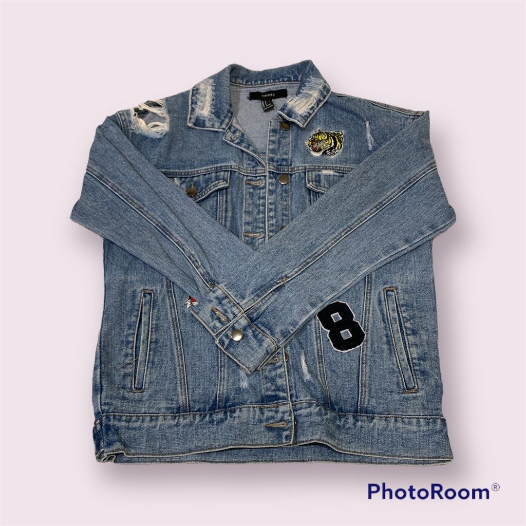 Forever 21 sales ripped denim jacket