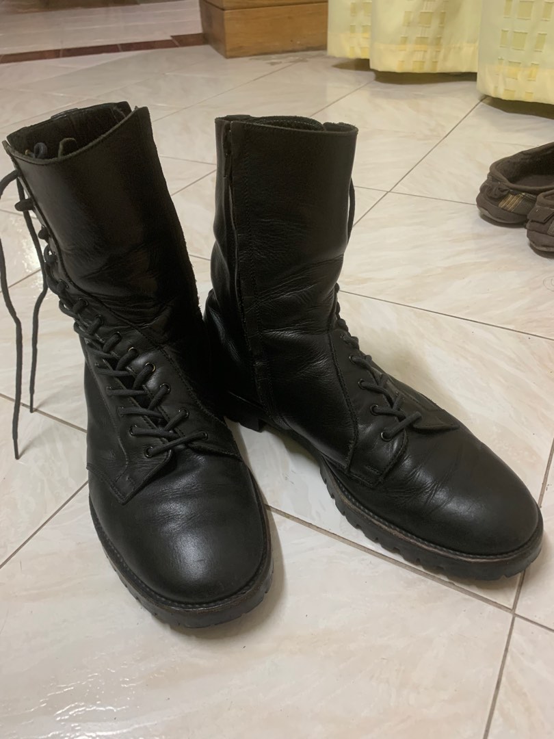 Yohji yamamoto twist lace up boots store
