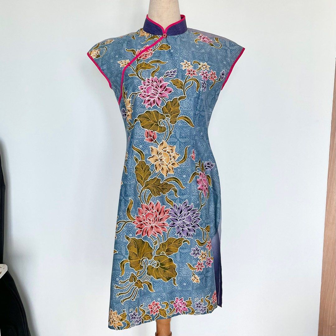 Golden Scissor Cotton Batik Cheongsam Qipao