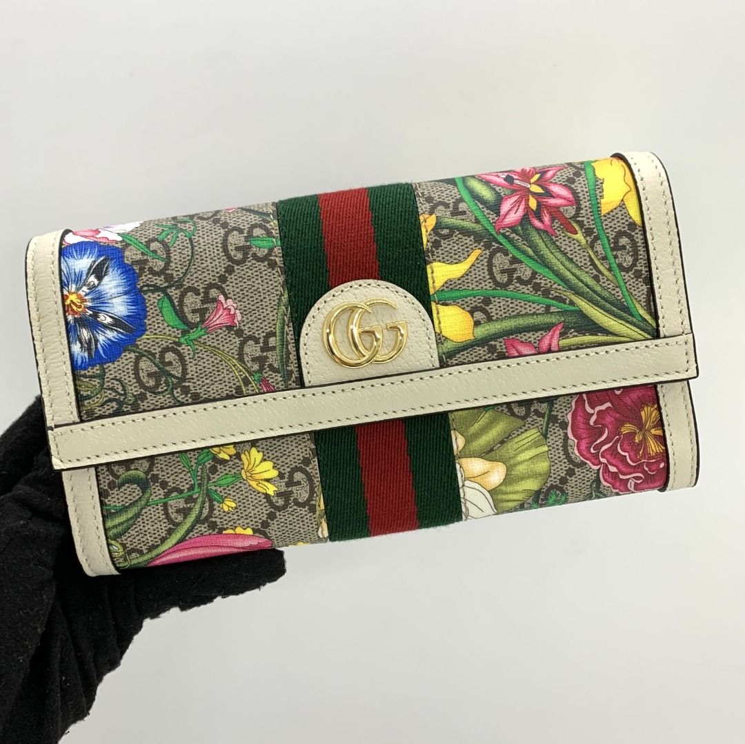 GUCCI 523153 MULTICOLOUR FLORAL LONG WALLET 227035152 AL Luxury