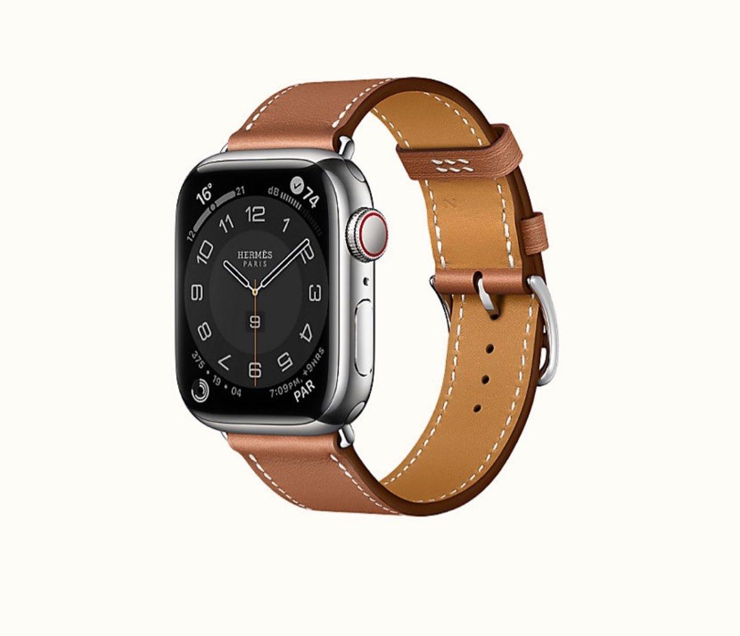 Hermes Apple Watch band single tour 41mm愛馬仕金色真皮手錶帶, 名牌