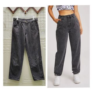 HW MOM JEANS VINTAGE BLACK GRAY