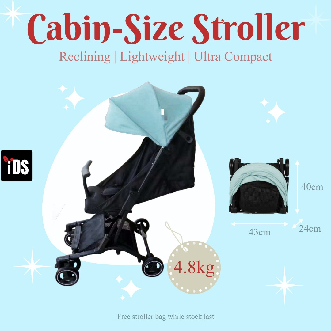 [iDS] Cabin Size Lightweight Baby Stroller, Reclining Travel Stroller