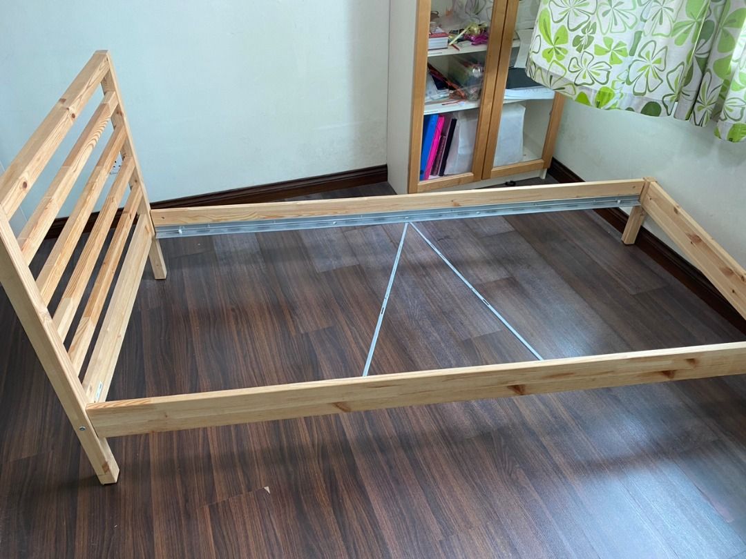 IKEA - TARVA Bed frame (single) without Slatted bed base, Furniture & Home  Living, Furniture, Bed Frames & Mattresses on Carousell