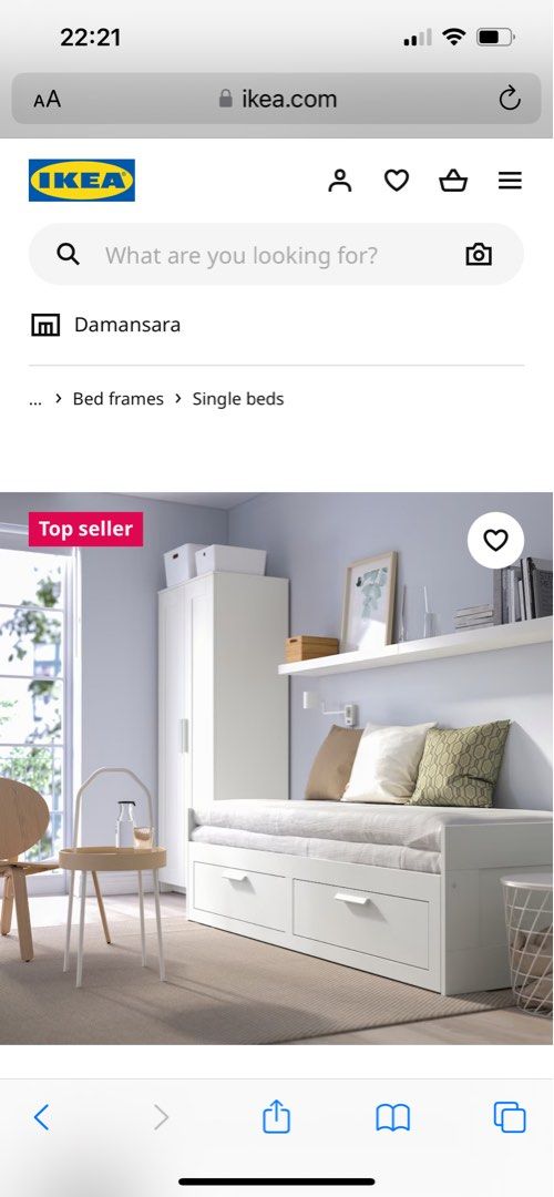 Ikea Brimnes Daybed with x 2 mattress, Furniture & Home Living