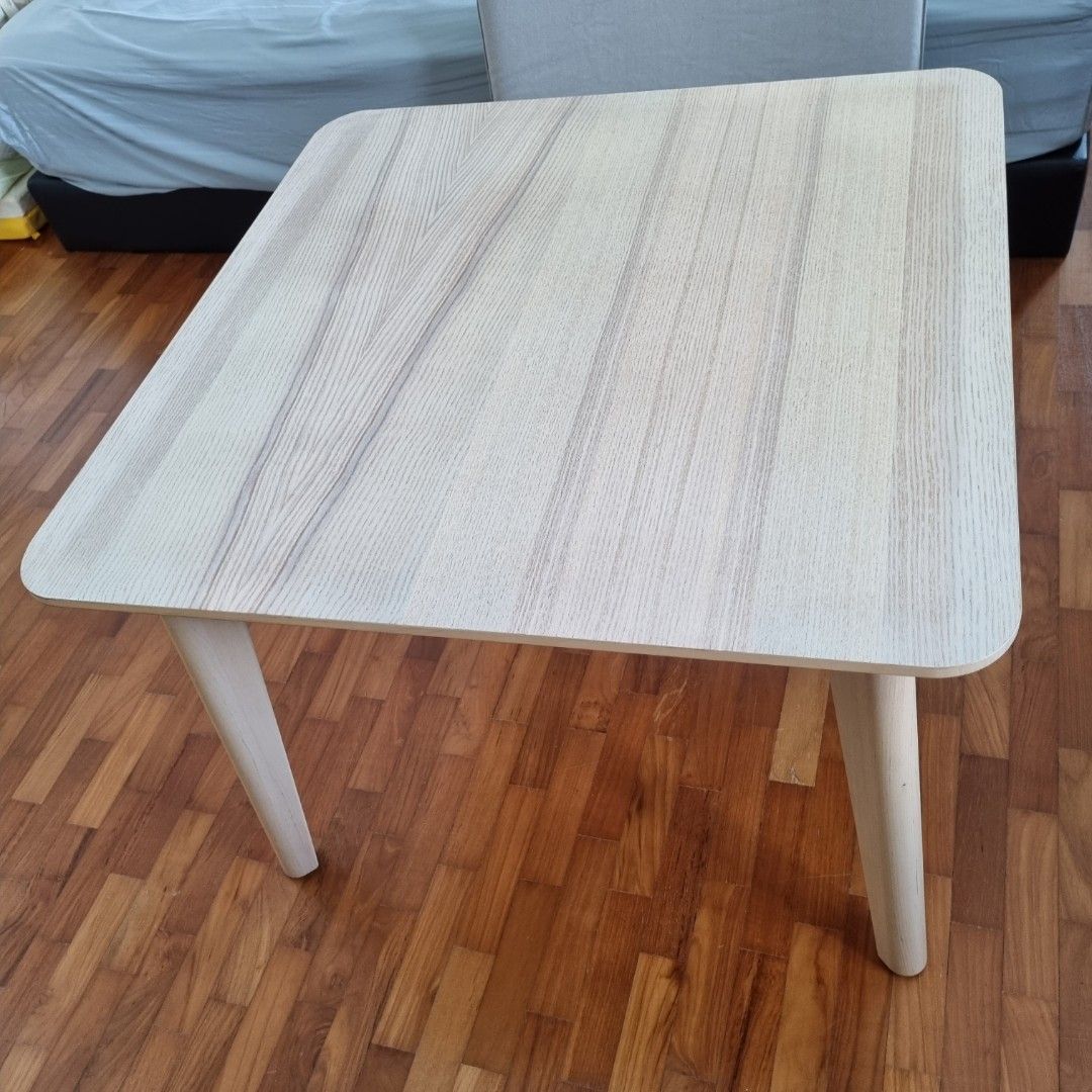 IKEA Lisabo Coffee Table Square Ash Veneer Wood, Furniture & Home